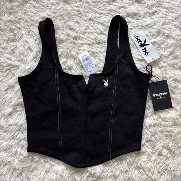 PacSun Tops - PacSun Black Tank Top with Playboy Logo